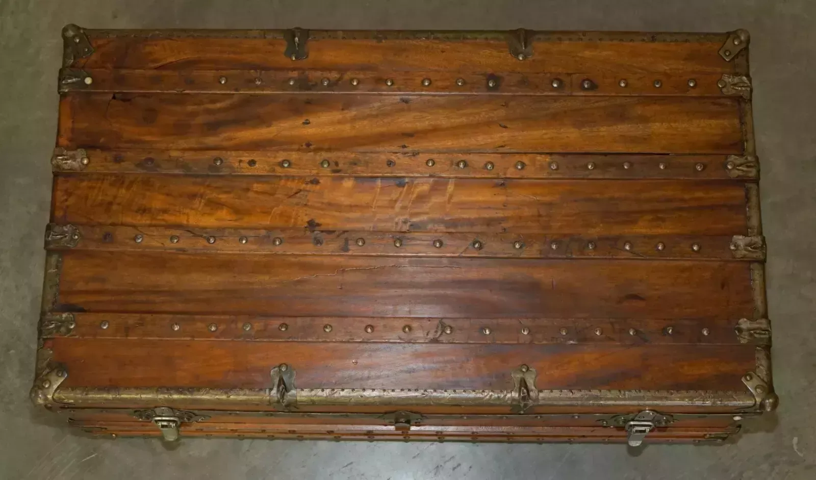 Exquisite Antique Circa 1900 Chinese Export Camphor Wood Steamer Luggage Trunk photo for sale