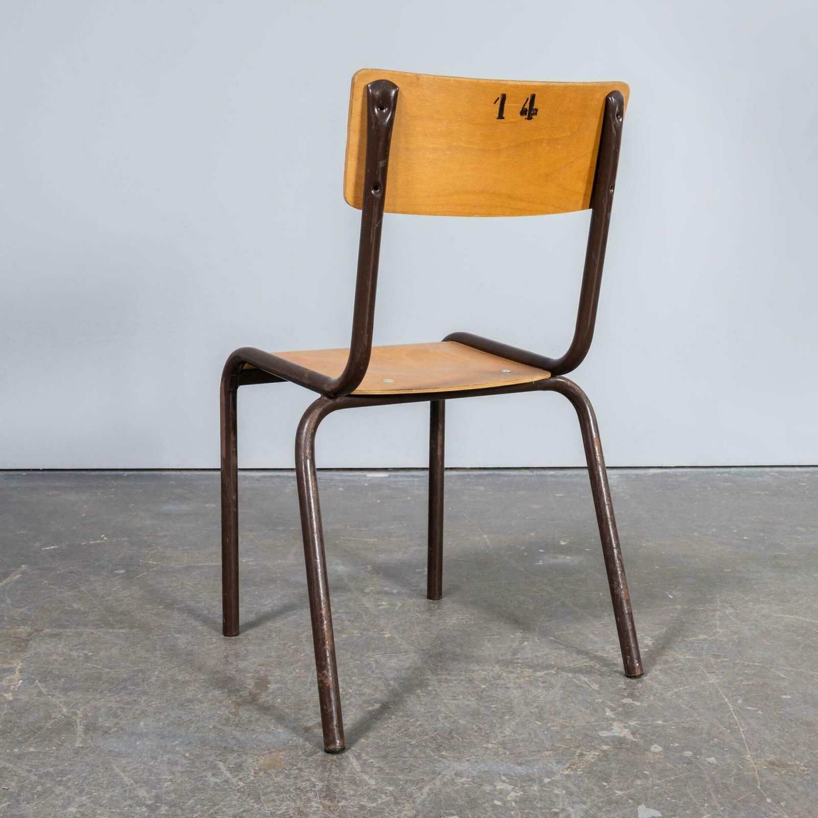 1960’s French Mullca Stacking – Dining Chairs – Brown Model 510 photo vintage
