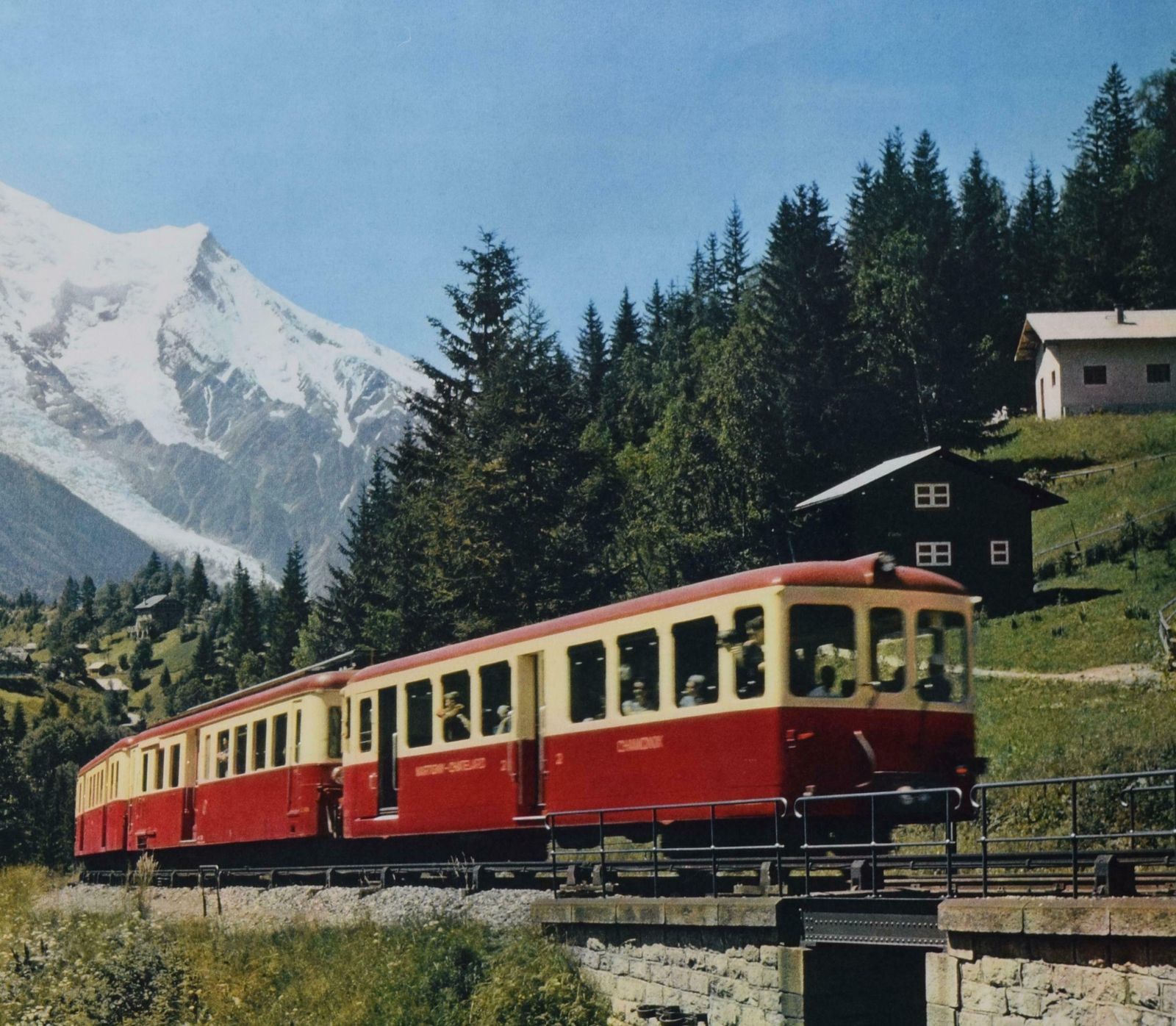 The French Alps   To See France, Go By Train Original Vintage Travel Poster photo for sale