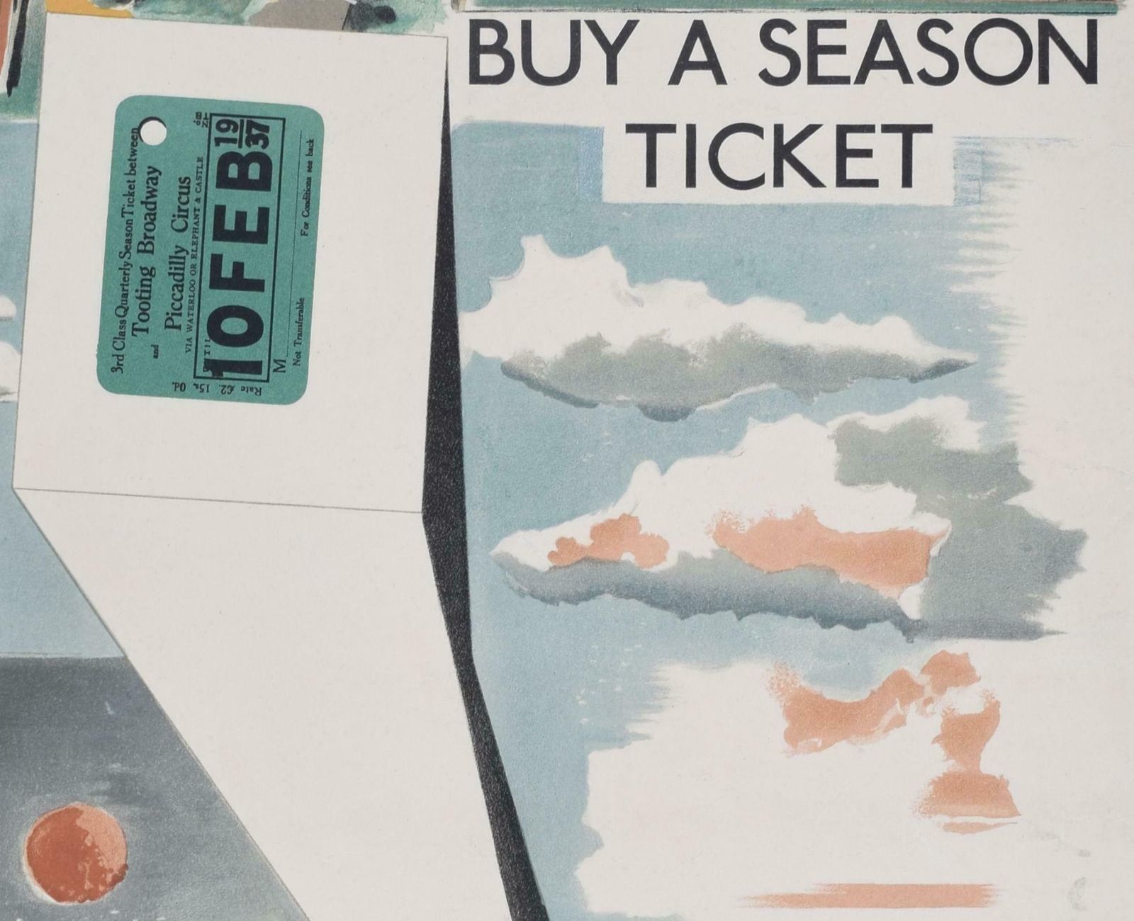 Paul Nash Come Out To Live Original Vintage Poster By Paul Nash 1930s Transport For London 1936 photo for sale