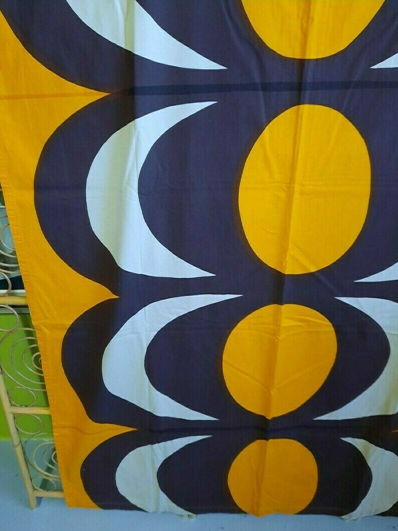1960s Maija Isola For Marimekko Kaivo Curtain Panel   Table Runner   Finland   Scandinavian Decor photo furniture