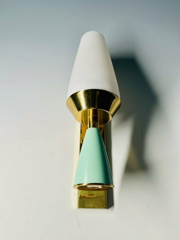 Mid Century Italian Brass And Glass Sconce From Stilnovo photo furniture