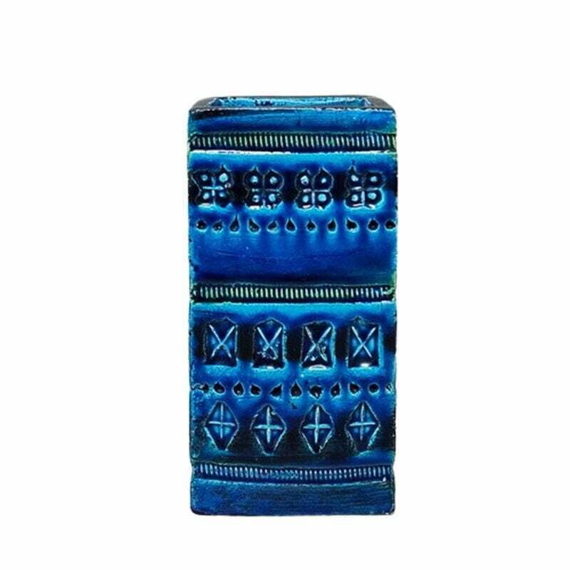 1960s Stunning Vase By Aldo Londi For Bitossi "Blue Rimini Collection"
