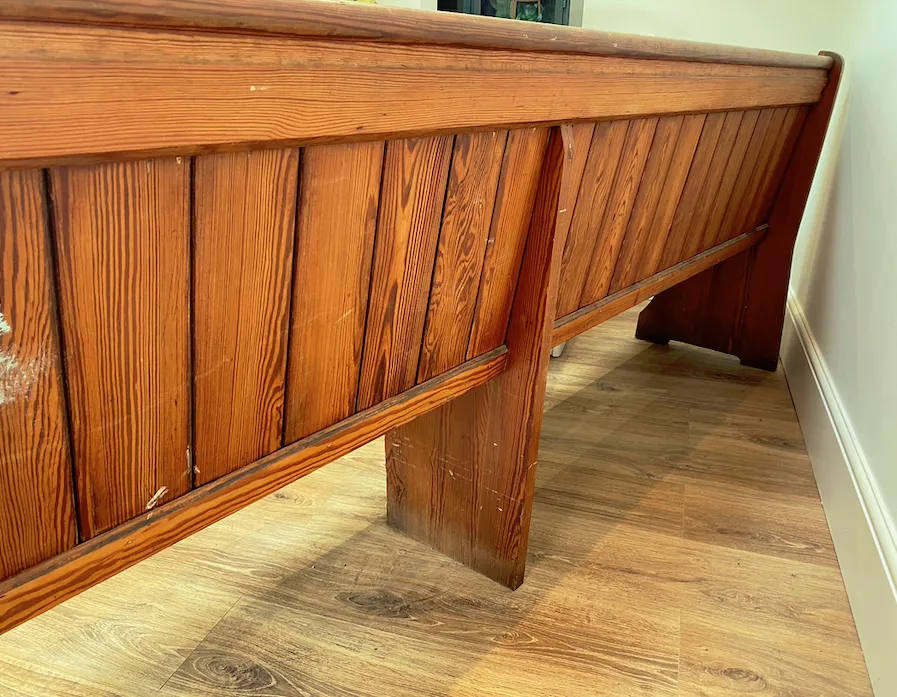 Vintage Solid Wood Church Pew photo Furniture