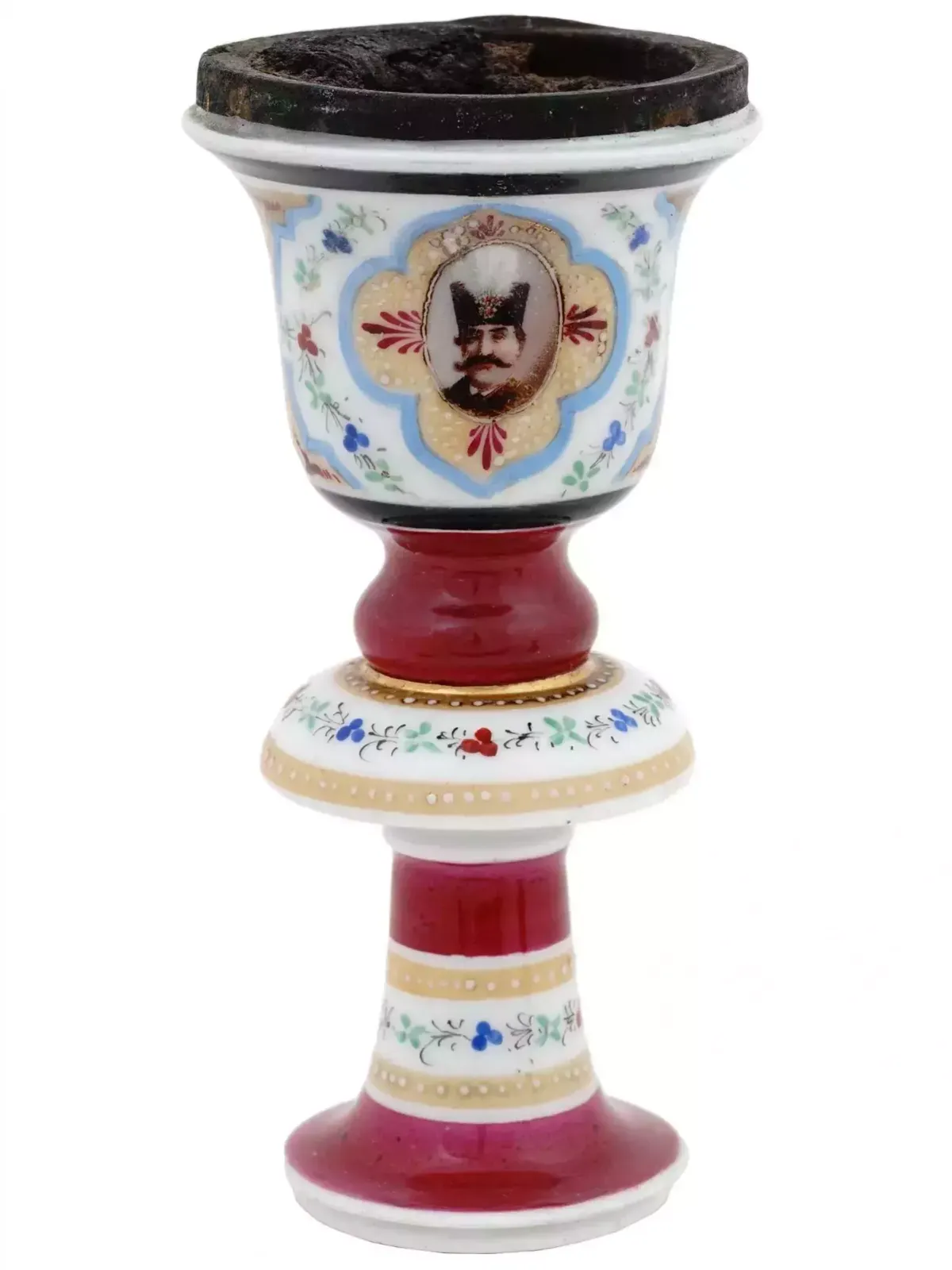 Hand Painted Porcelain Hookah. Kuznetsov Factory In Dulevo. Russia. 19th Century photo Home Decor