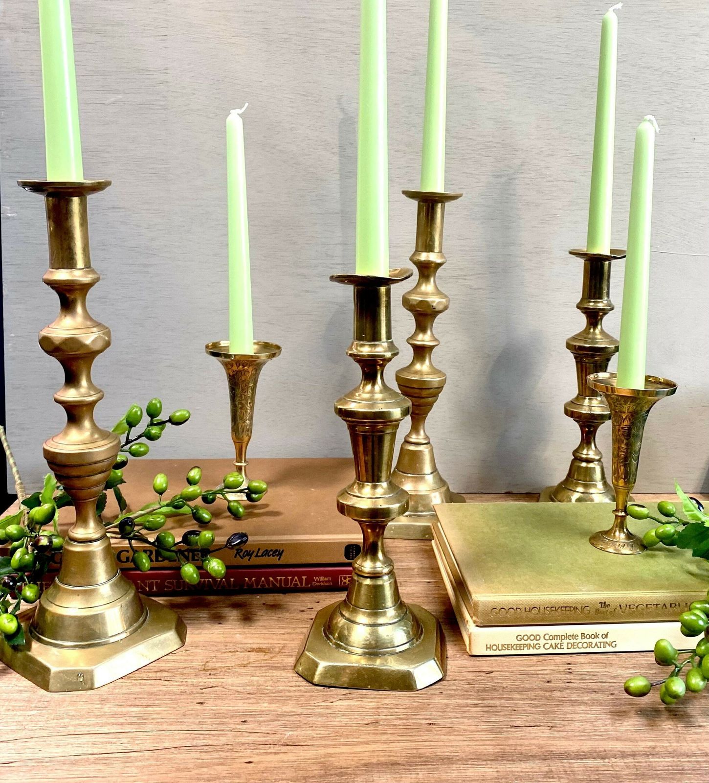 Pair Of Antique Victorian Brass Candlesticks. Tableware. Wedding Gift. photo for sale