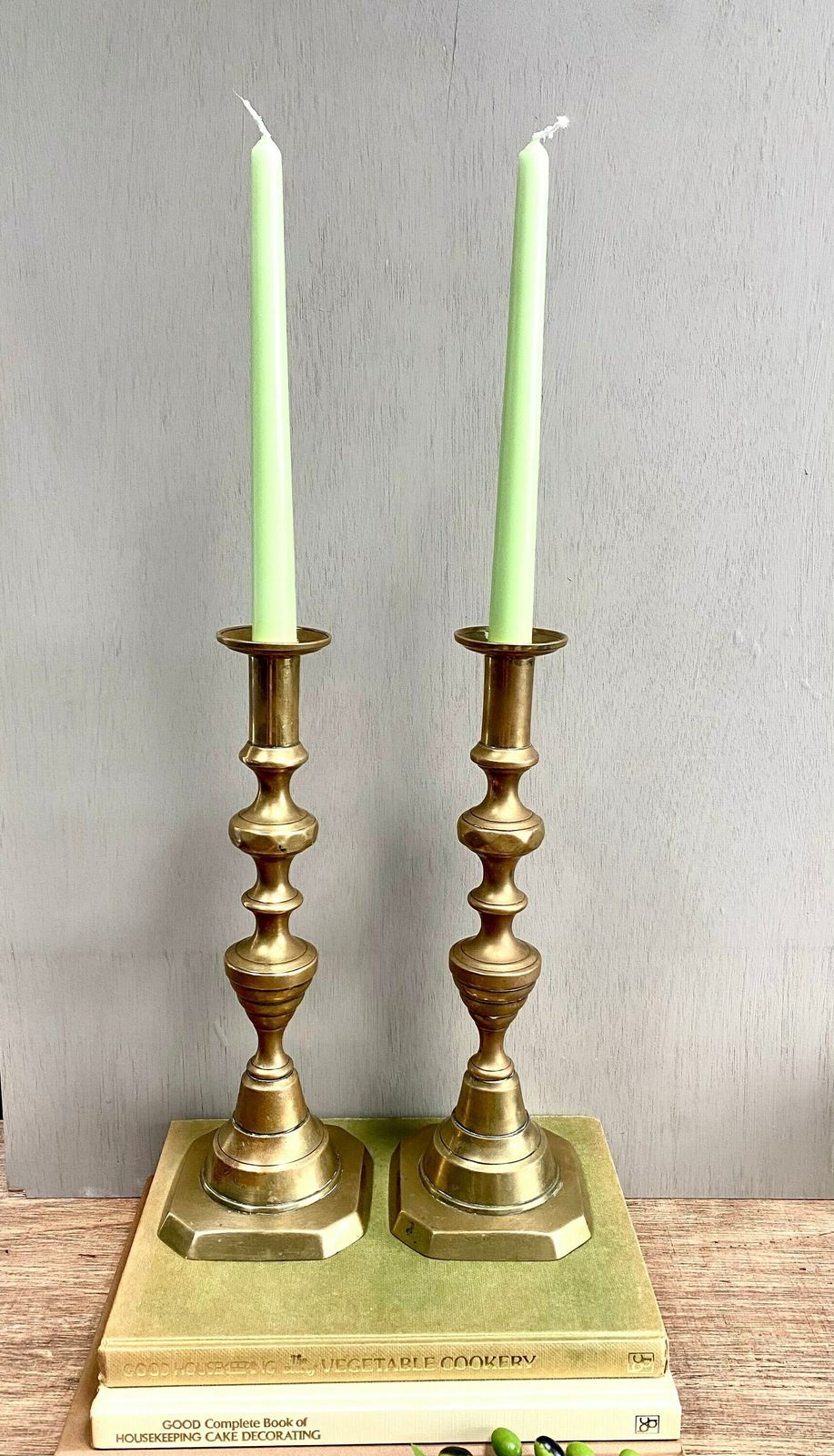 Pair Of Antique Victorian Brass Candlesticks. Tableware. Wedding Gift. photo Home Decor