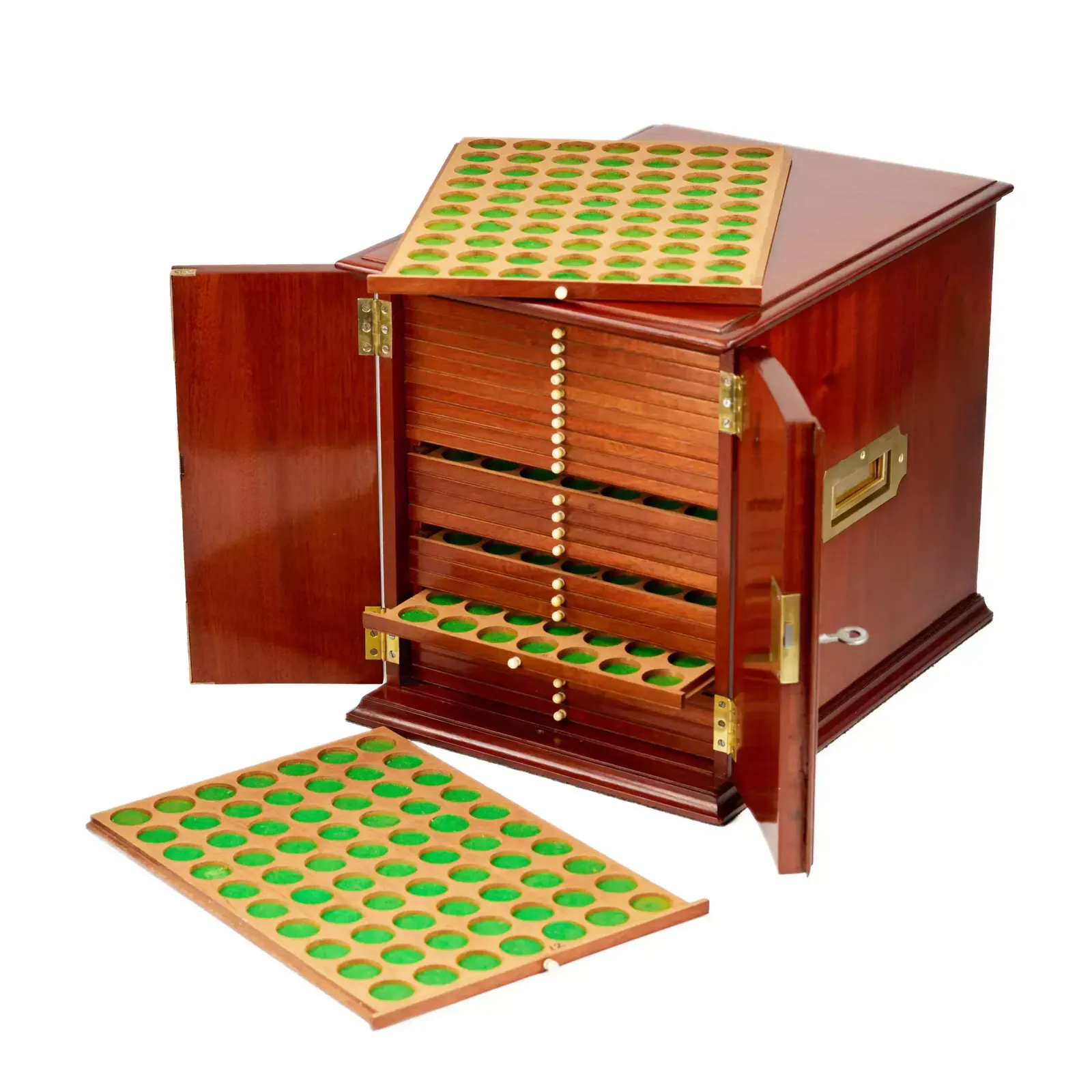 Wooden Cabinet For Coins And Medals From The 19th Century. photo for sale