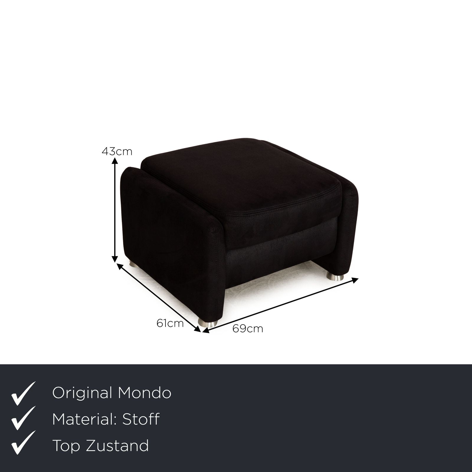 Mondo Recita Fabric Stool Dark Blue photo furniture
