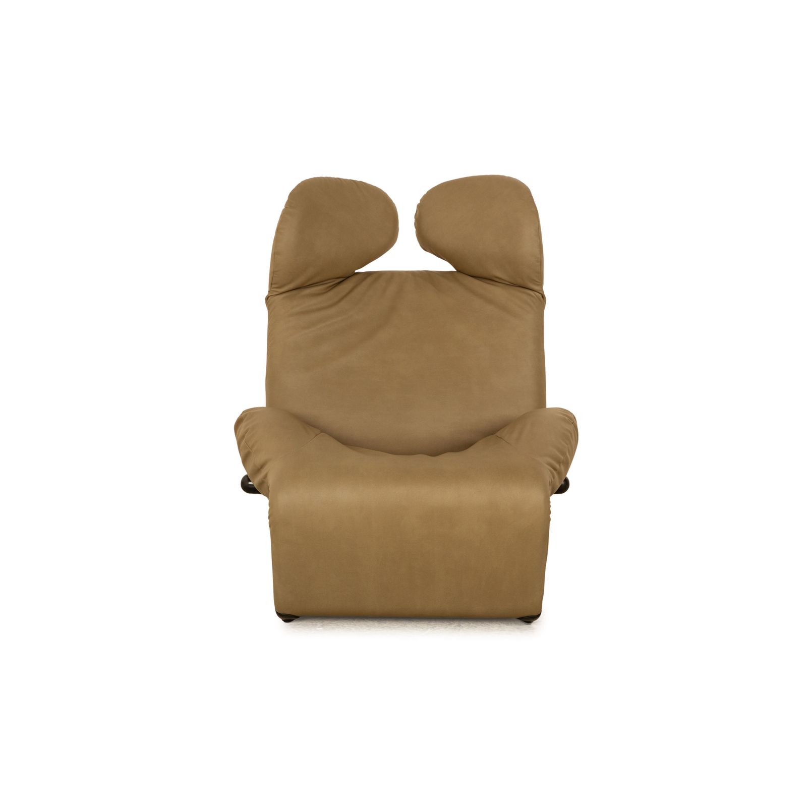 Fauteuil Cassina Wink en tissu vert olive rouge, nouvelle housse en cuir vegan microfibre photo vintage