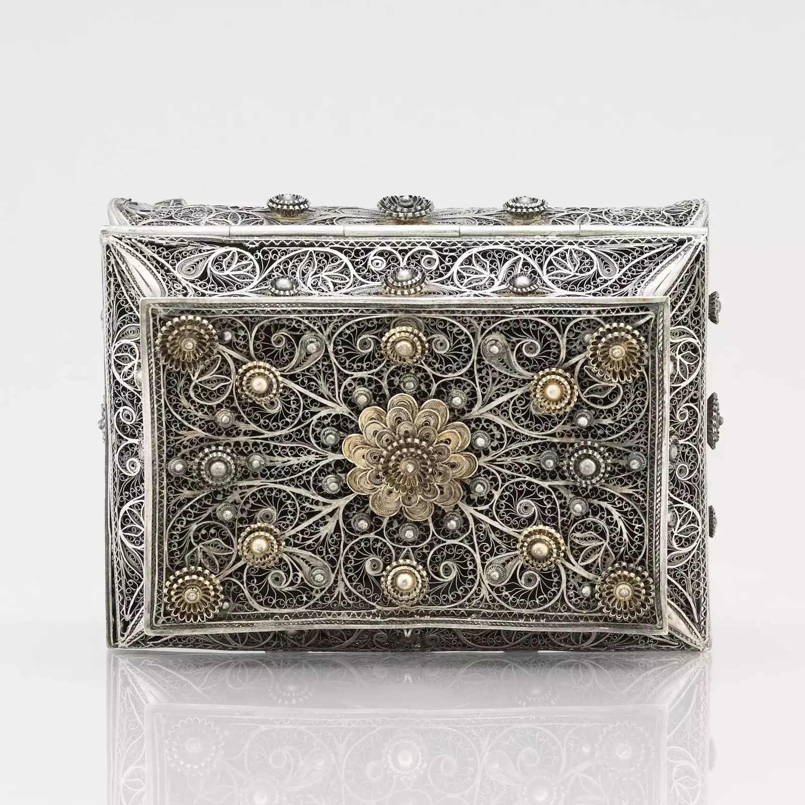 Silver Filigree Box From The 19th Century. Odessa, Russian Empire, 1898 1908 photo Home Decor