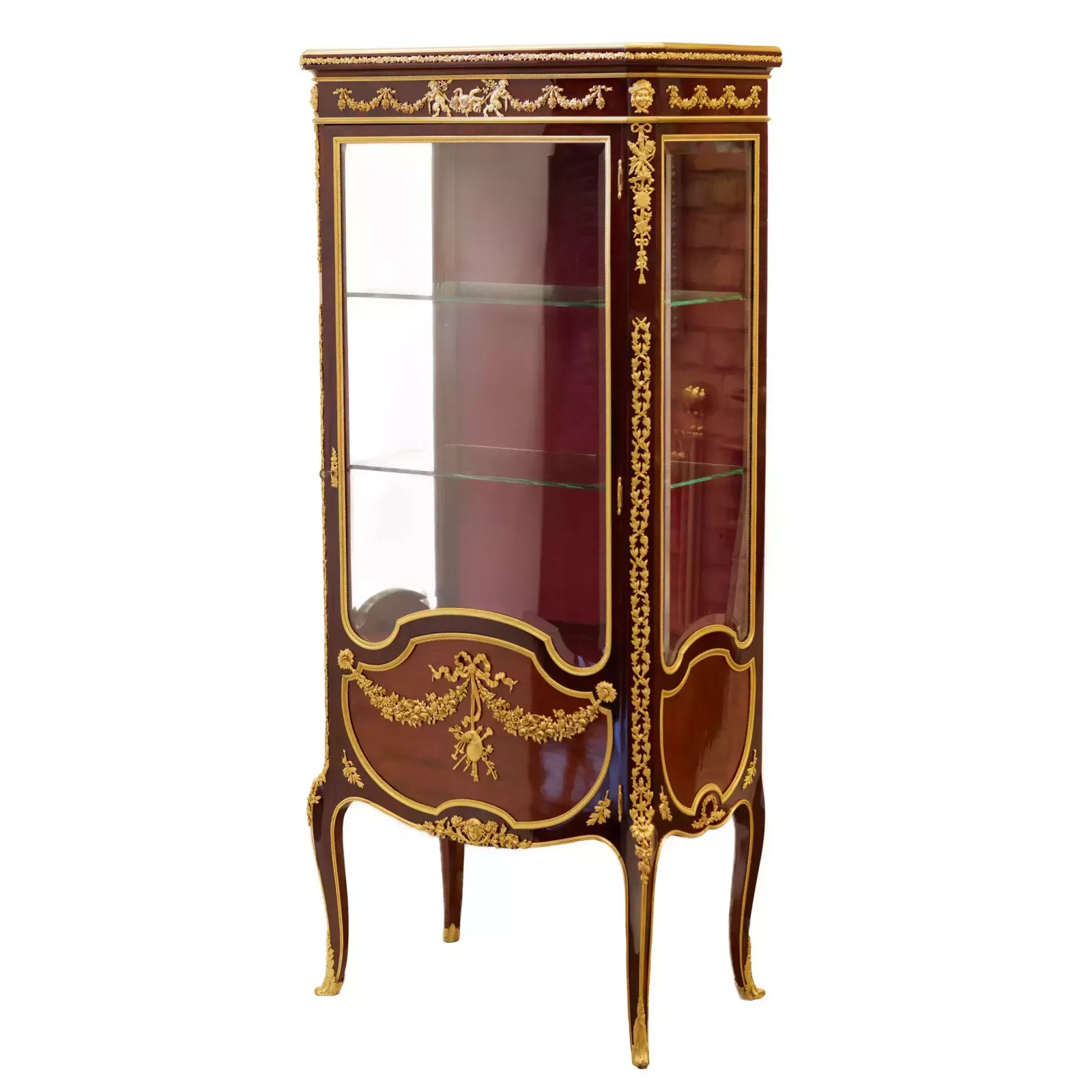 Showcase In Mahogany And Gilded Bronze In Sormani Style. France 19th Century. photo furniture