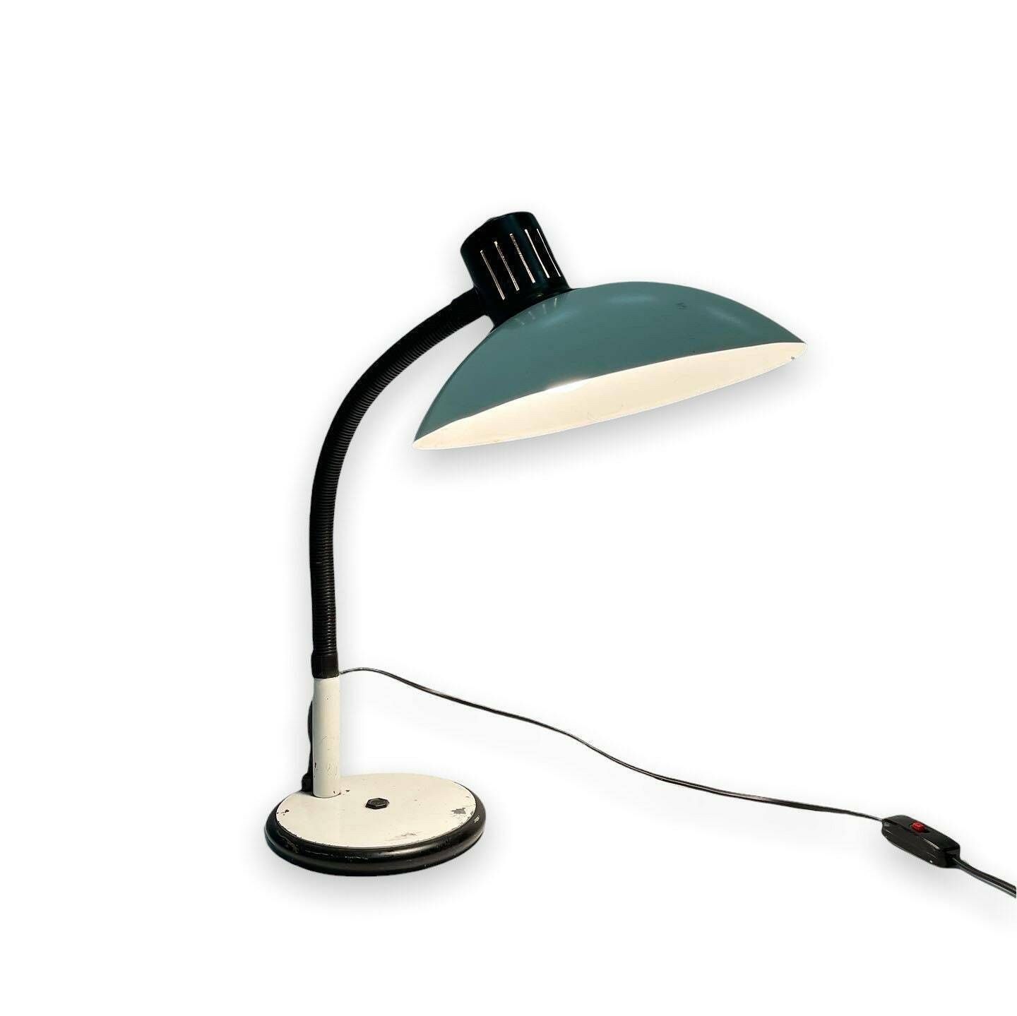 Vintage Desk Lamp, 70s Home Office Desk, Black And White Design, Mid Century Table Lamp