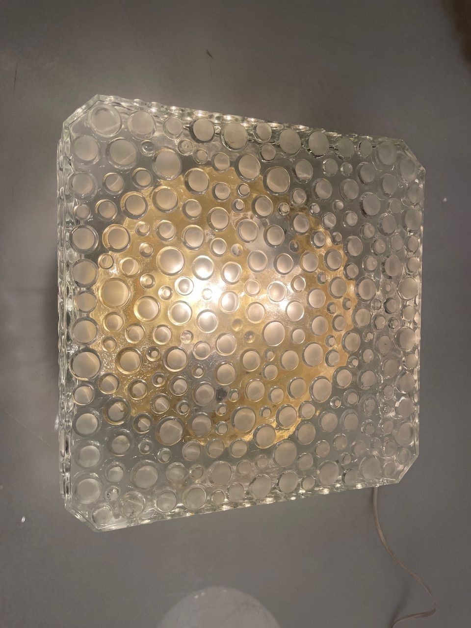 Mid Century Bubble Hustadt Crystal Glass Sconces Set Of 2 photo vinterior