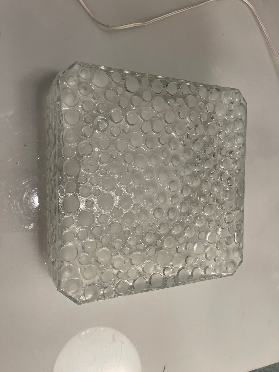 Lighting Mid Century Bubble Hustadt Crystal Glass Sconces Set Of 2 photo