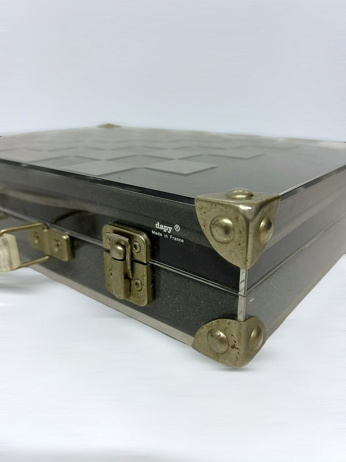 photo for sale Vintage Dapy Paris Chess Game, Translucent Acrylic Design Briefcase, Postmodern Travel Case, Rare Design Chess Collectible Gift