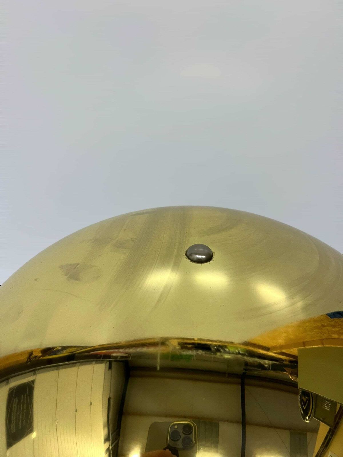 Rare Ikea Table Lamp, Vintage Postmodern Design, Space Age Desk Light, Gold Metal Blemishes Patina photo 230.0