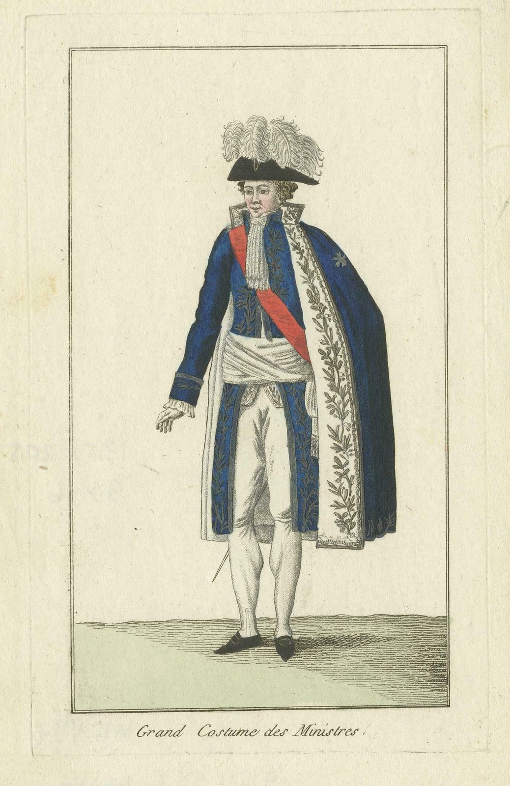 Antique Costume Print Of A French Minister, Circa 1810 photo Art
