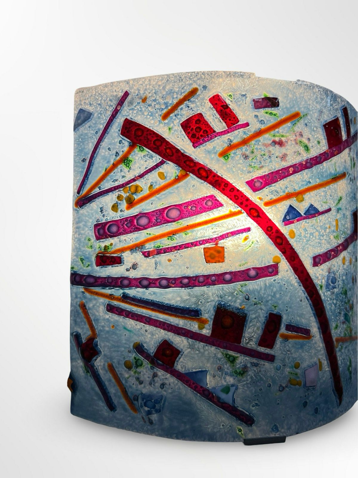 Vintage Glass Wall Lamp, Massive Belgium, Postmodern Design, Retro Interior Gifts, Richly Decorated Glass photo buy