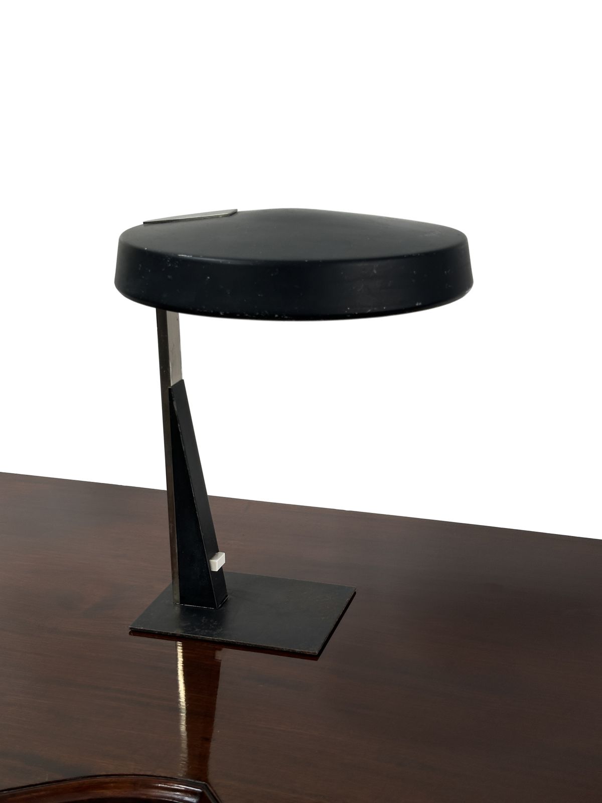 Vintage Original Black Metal Chrome Table Task Lamp By Louis Kalff For Philips
