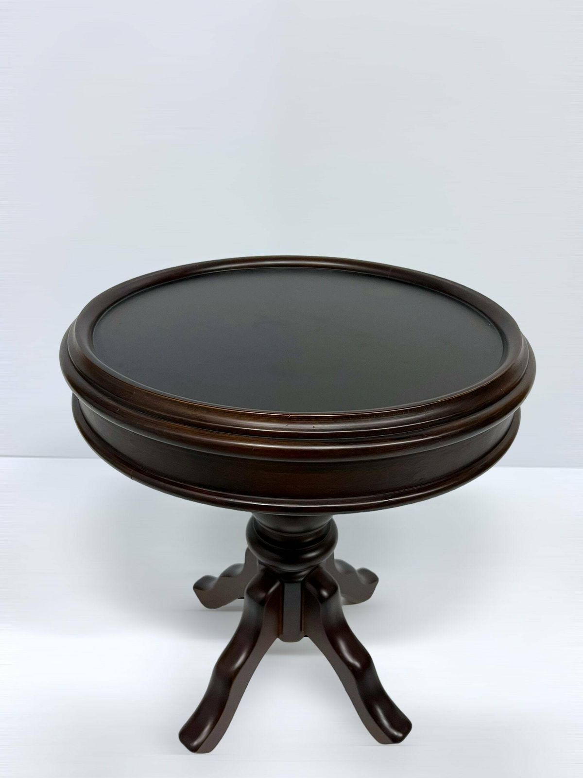Vintage Antique Side Table, Round Wooden Design, Dovetail Details, Luxury Side Table, Elegant French Interior photo furniture