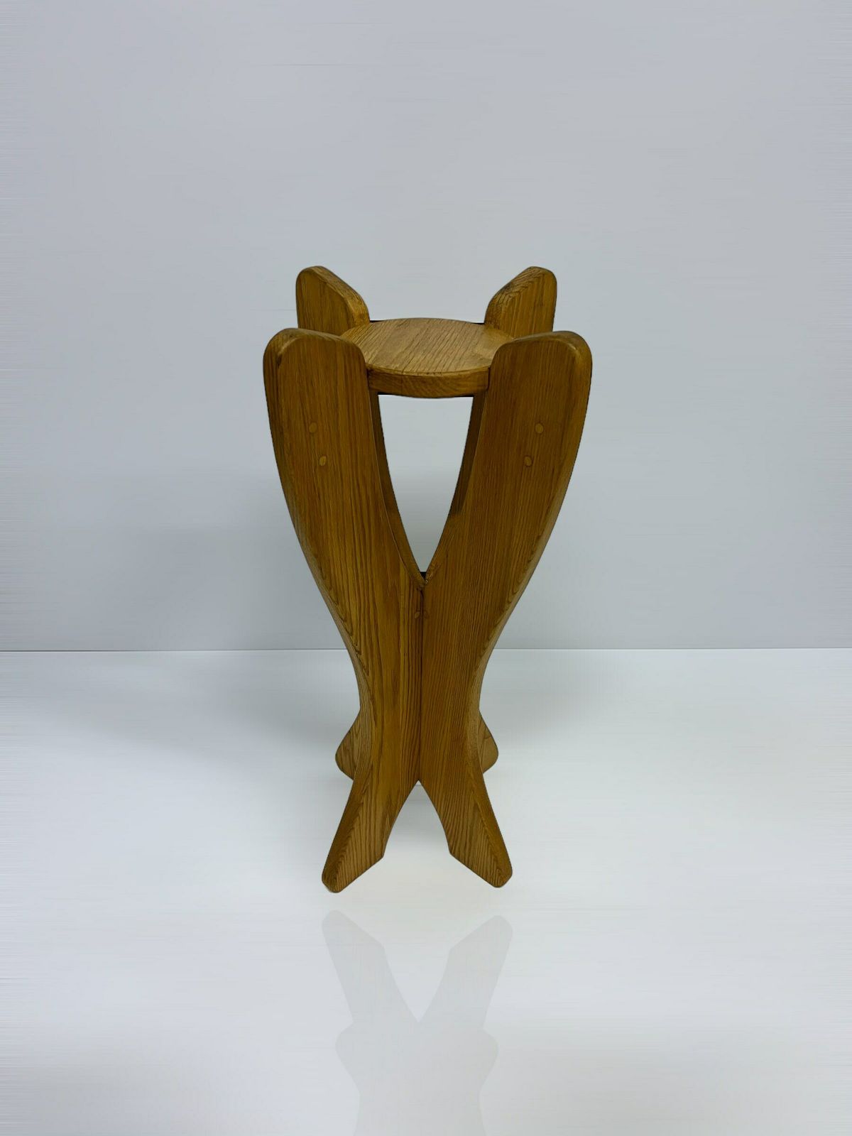 Scandinavian Design Plant Table, Vintage Side Table, Mcm Design Pedestal, Mid Century Modern Furniture photo for sale