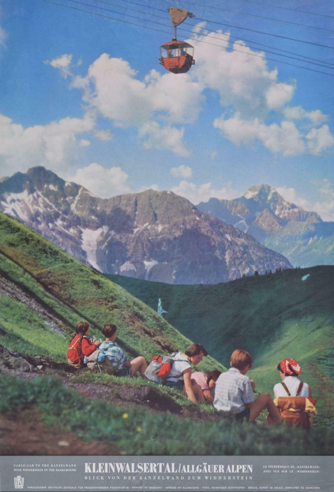Unknown Austria Kleinwalsertal Allgauer Alpen Vintage Travel Poster Kanzelwand 1970s