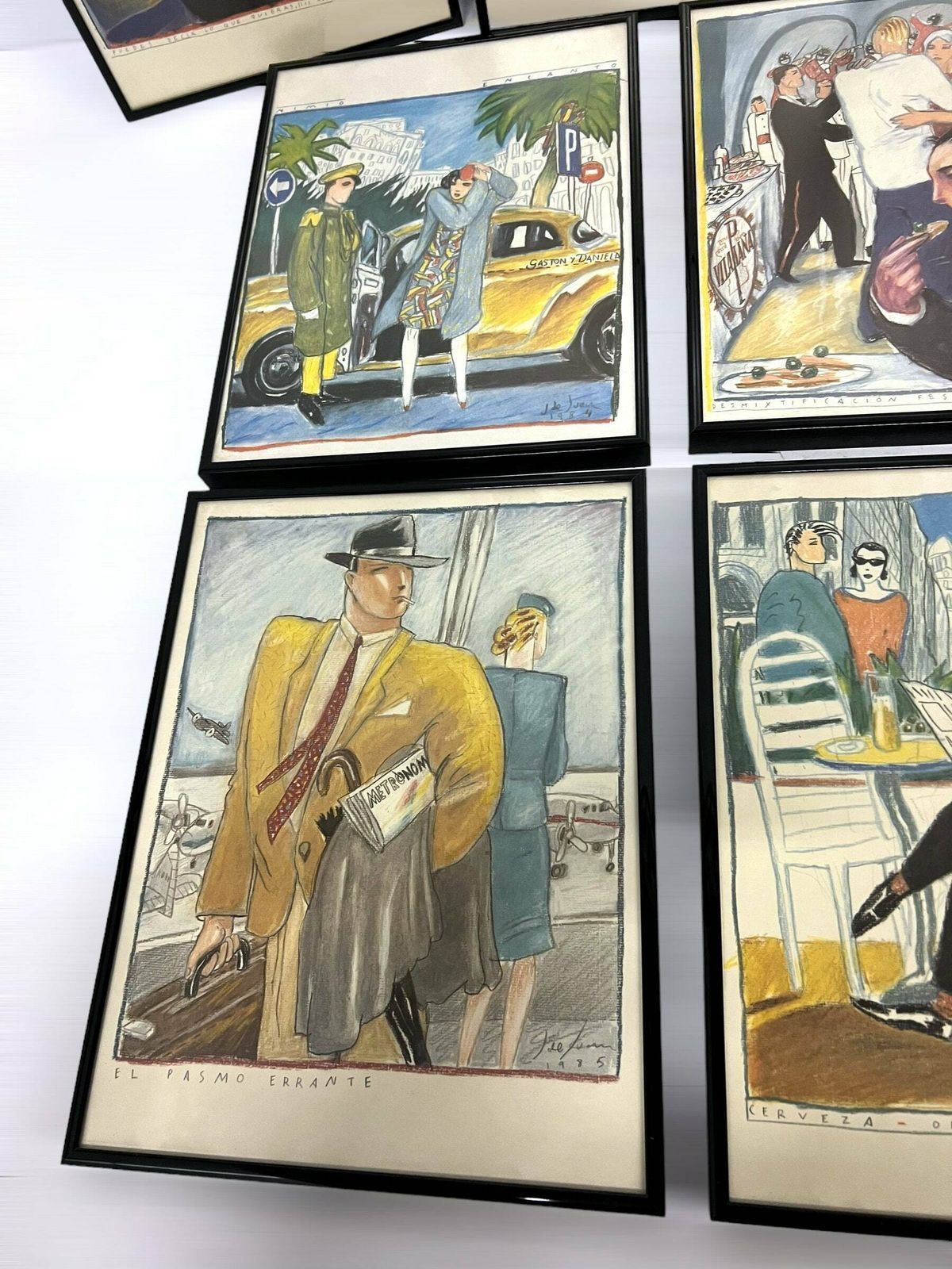 photo for sale Sombrero’s & Fracs By Javier De Juan, Postmodern Artwork, 1980s Art Collection, Drawn Wall Art Prints