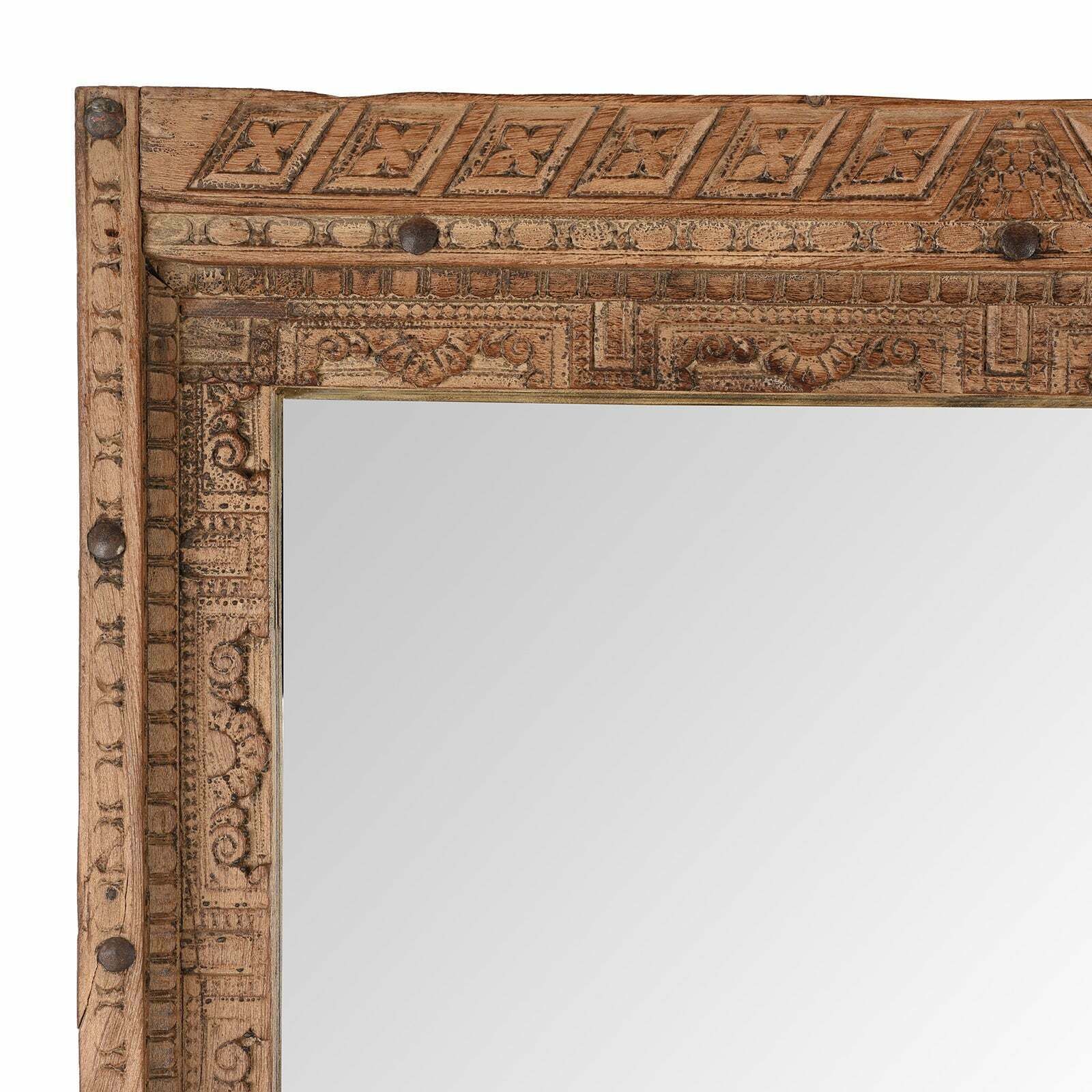 Carved Teak Door Mirror From Nagaur   19th Century photo furniture