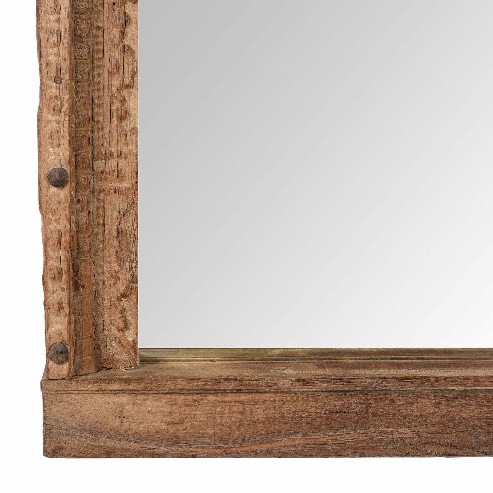 Carved Teak Door Mirror From Nagaur   19th Century photo Home Decor