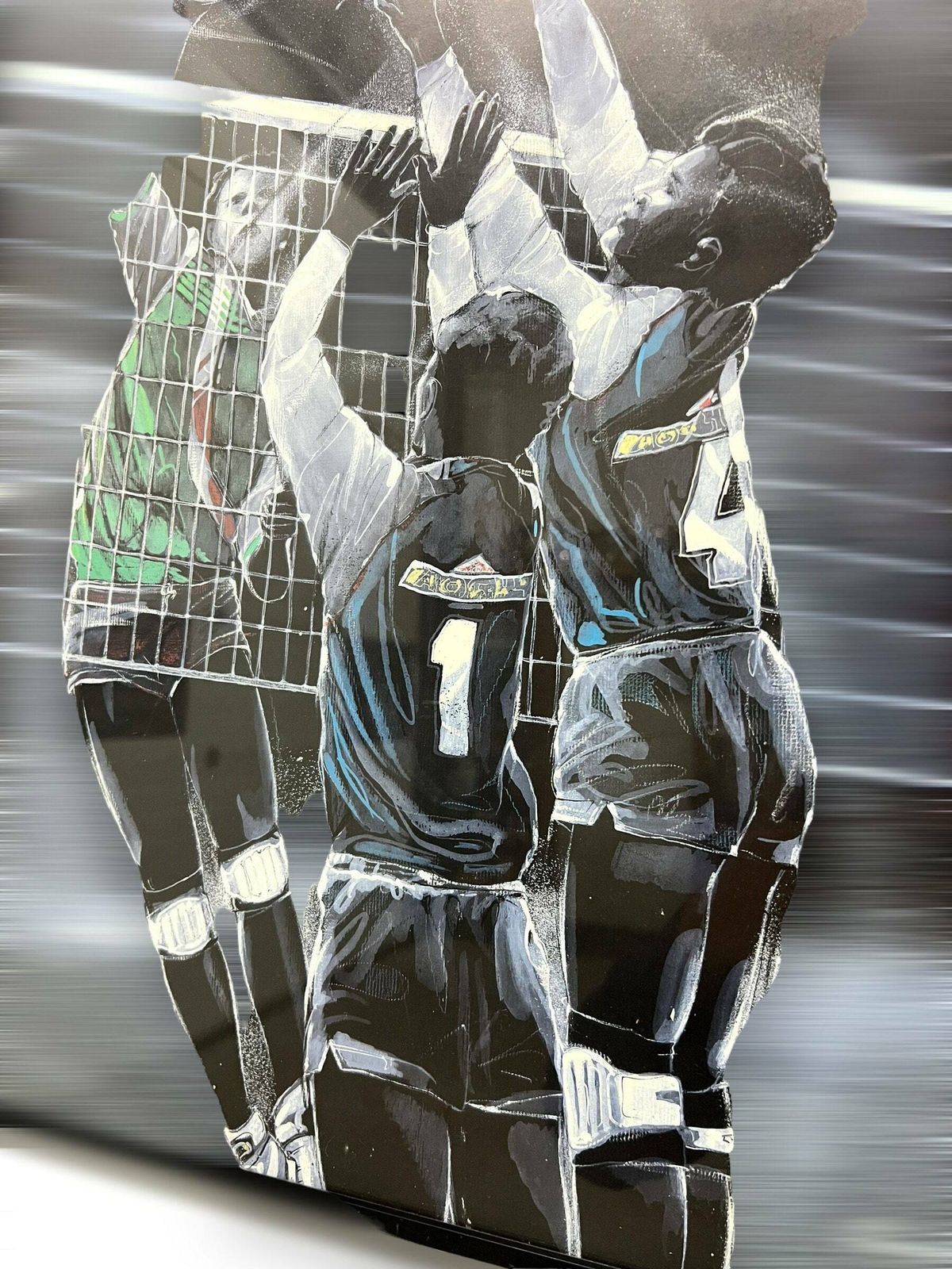 1980s Wall Art Retrowave, Volleyball Match, Postmodern Wall Art, Noir Interior Design, H. Wiersma 1989 photo for sale