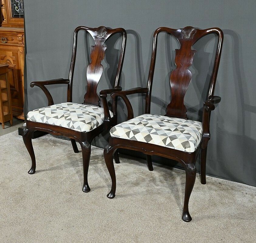 Pair Of Chippendale Mahogany Armchairs, England   Early 20th Century photo furniture