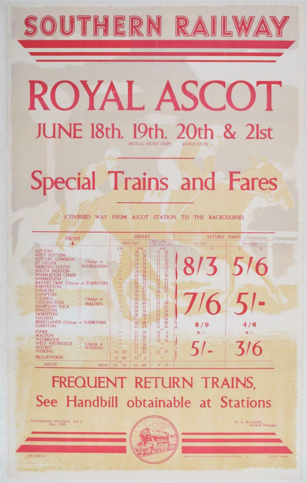 Graham Sutherland Royal Ascot Graham Sutherland 1935 Advertisement Poster 1935