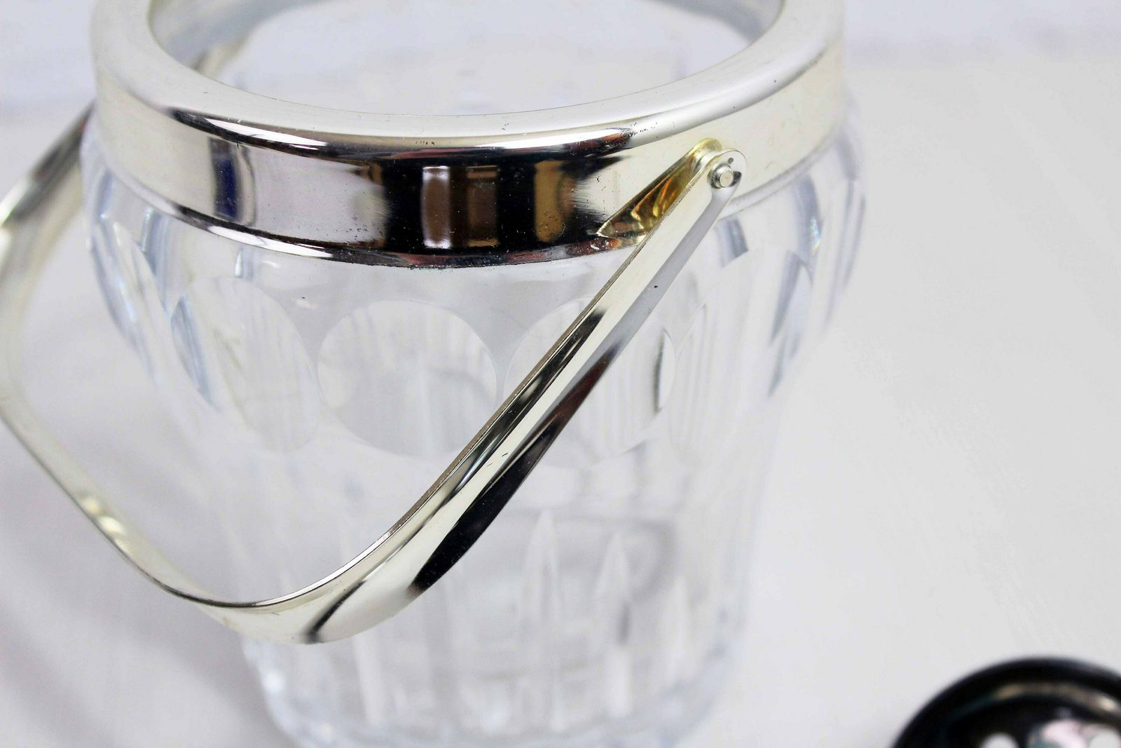 Ice Bucket In Crystal And Silver Metal With Its Spoon, France 1970 photo 88.0