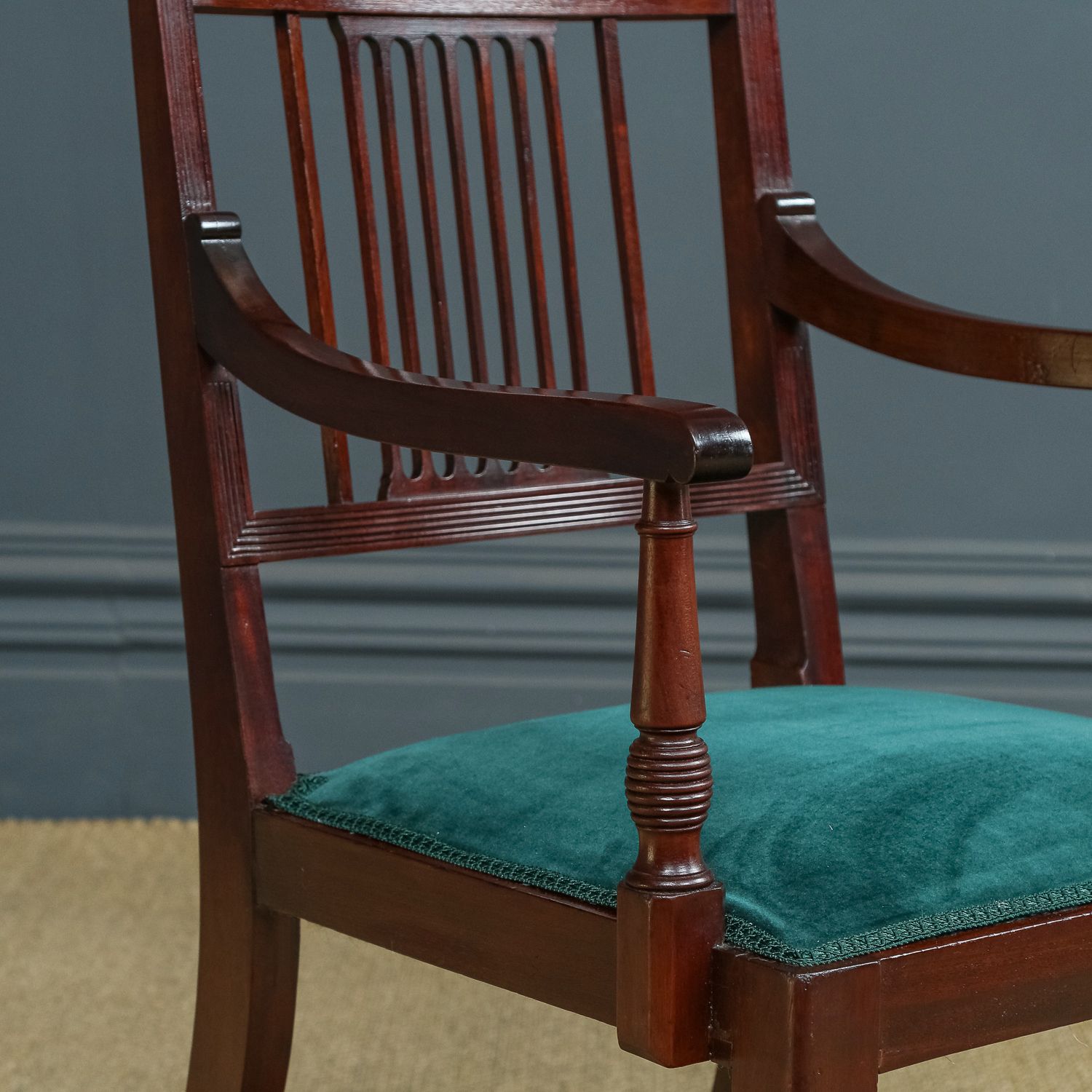 English Edwardian Regency Style Mahogany Occasional / Dining / Office / Armchair / Carver Chair (Circa 1910) photo buy