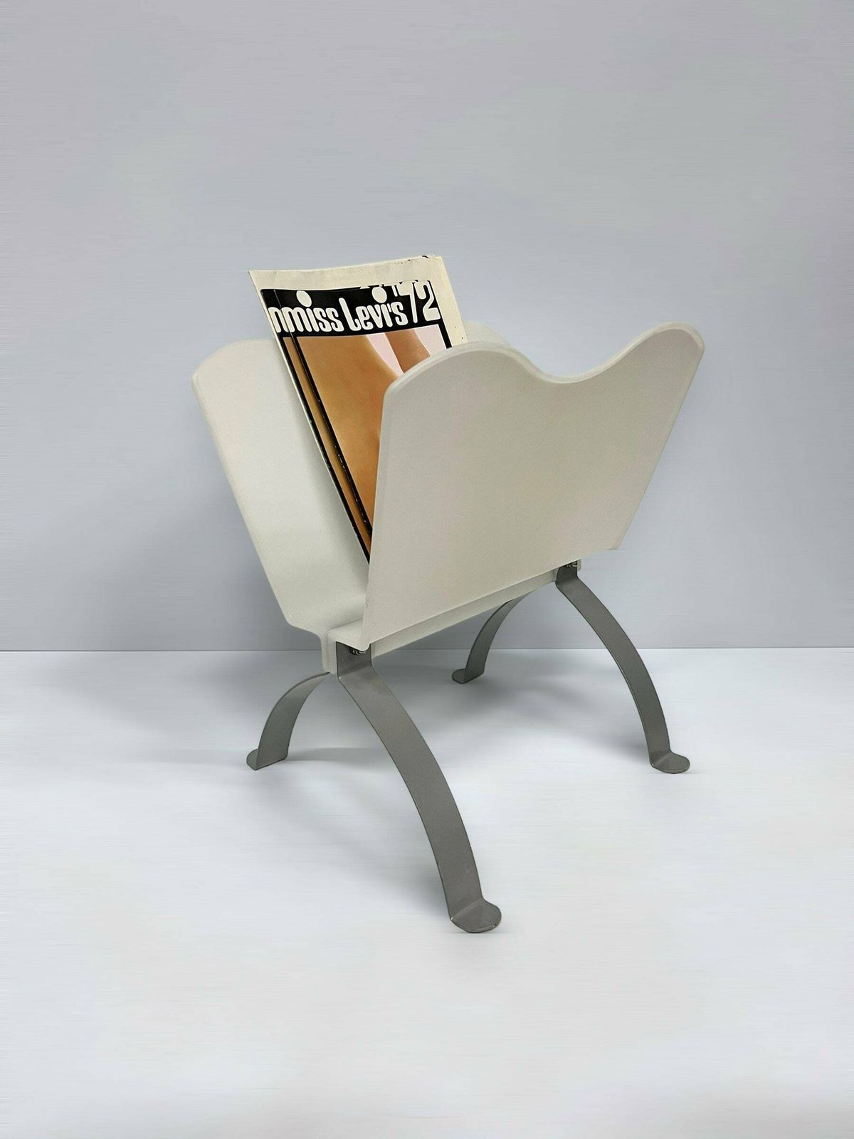 Vintage Ikea Magazine Lecture Tray, Design Per Ivar Ledang, White Clouds Inspired, 1990s Postmodern Interior