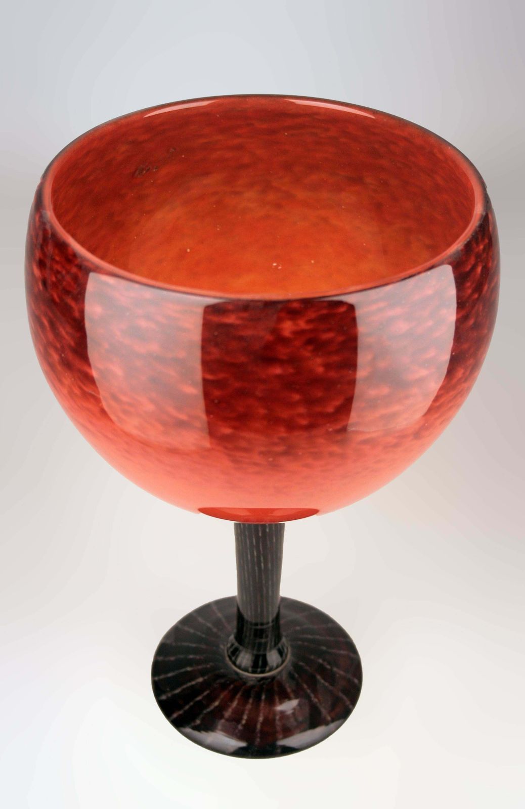 Early 20th Century Art Déco French Art Glass Footed Vase By German Artist Charles Schneider photo Home Decor