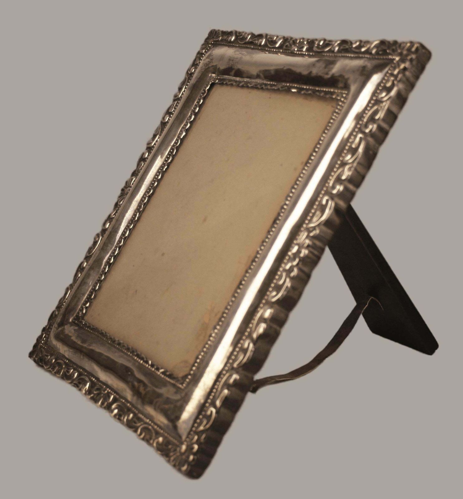 Circa 1900 Neoclassical Wooden Frame With Repoussé Silvered Metal Front Plate photo furniture