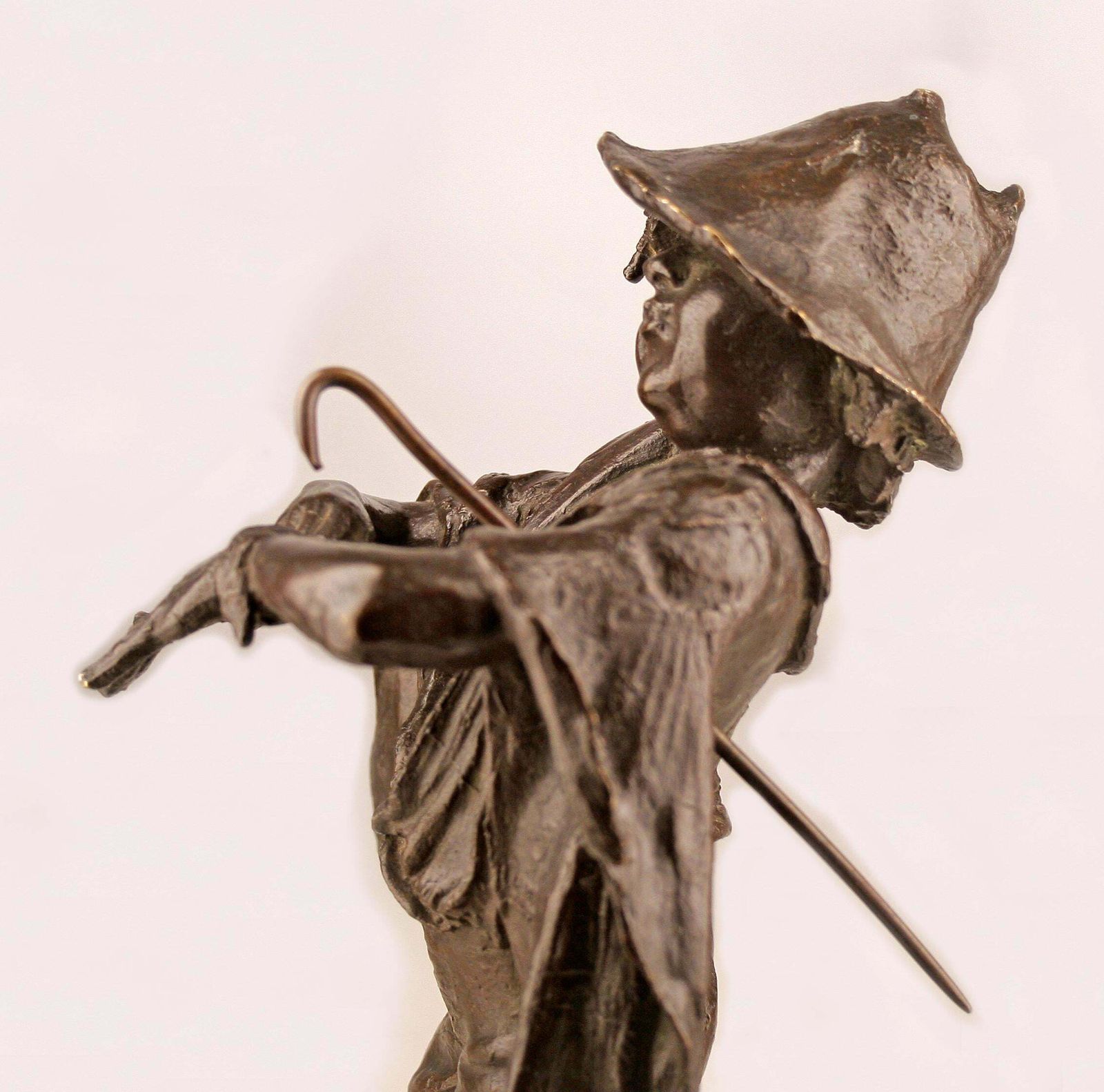 Late 19th Century French Patinated Bronze Sculpture Of A Peasant/Shepherd Boy photo buy