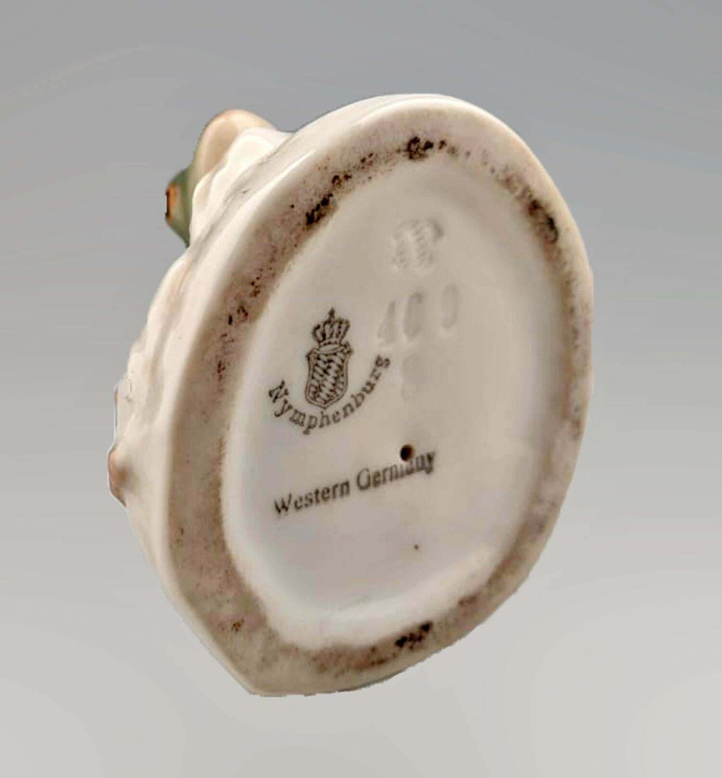 Mid 20th Century Modern German Glazed And Painted Porcelain Frog Sitting On A Rock By Manufacturer Nymphenburg photo buy