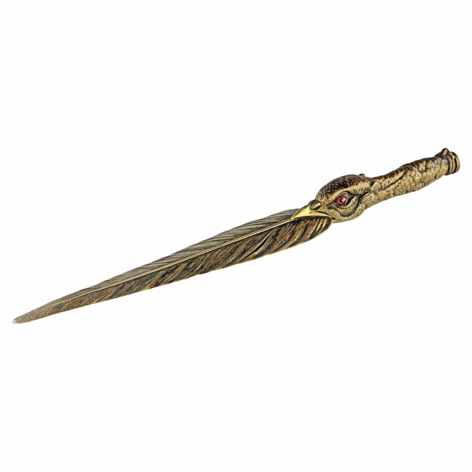 Late 19th Century Bronze Letter Opener Knife Depicting An Eagle Made By French Animalier Sculptor Jules Moigniez