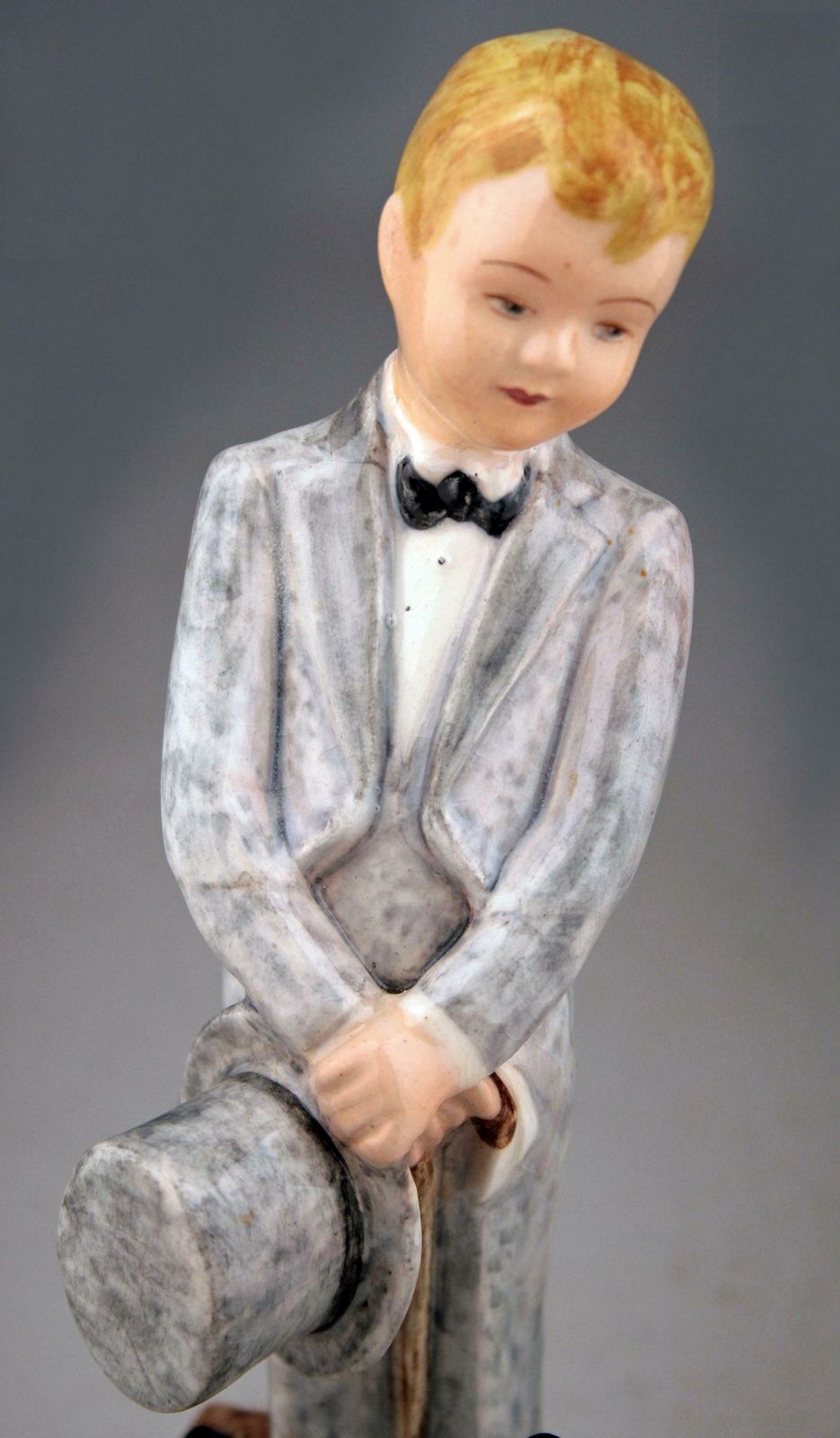 Mid 20th Century Hand Painted Glazed Porcelain Figurine Of Boy And Dog By Marcel Goldscheider For Myott Son & Co. photo 725.0