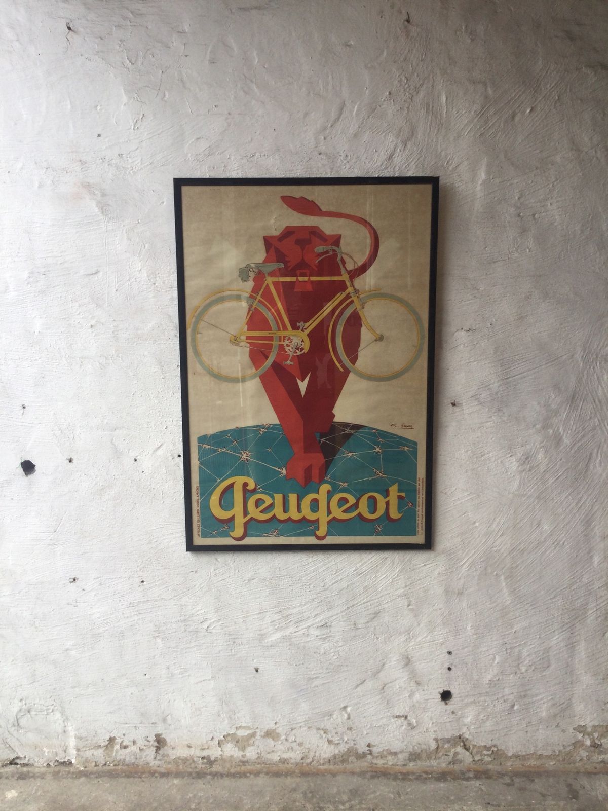 Poster Peugeot, 1920s, Vintage