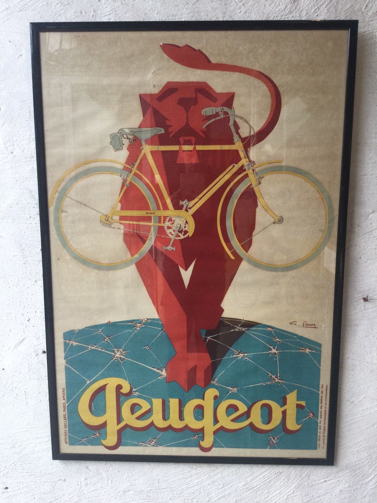 Poster Peugeot, 1920s, Vintage photo furniture