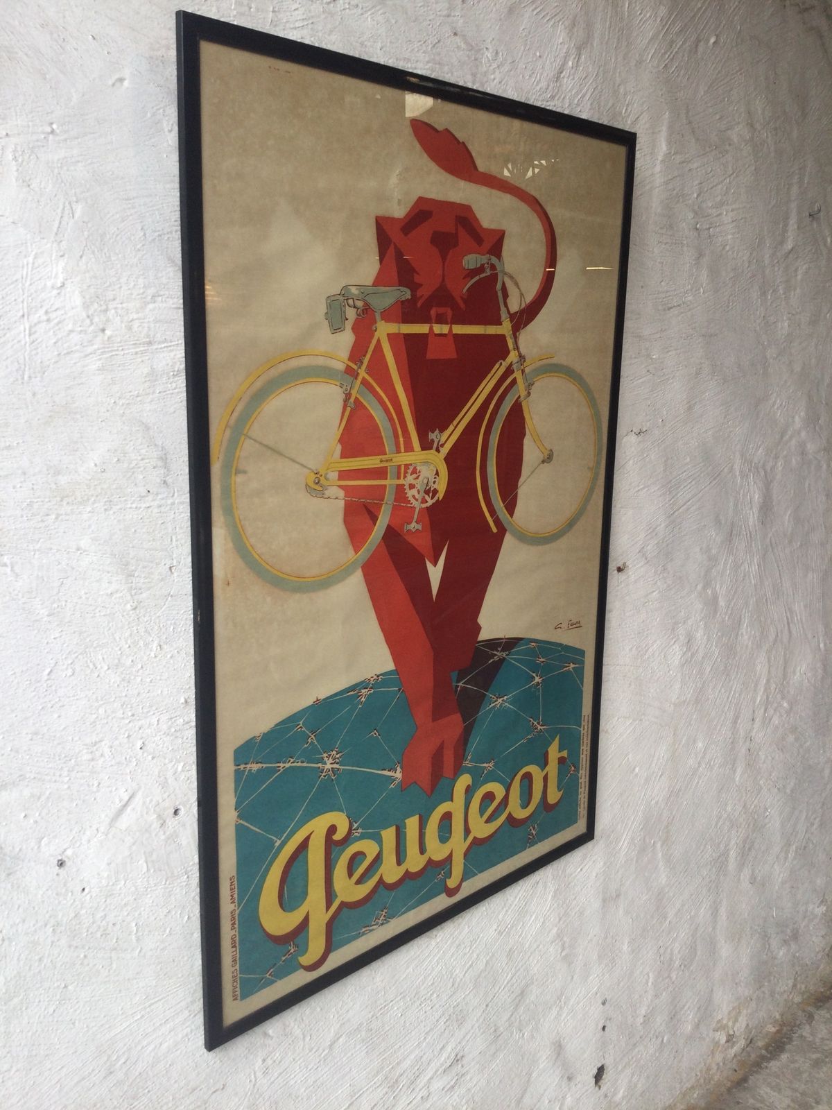 Poster Peugeot, 1920s, Vintage photo for sale