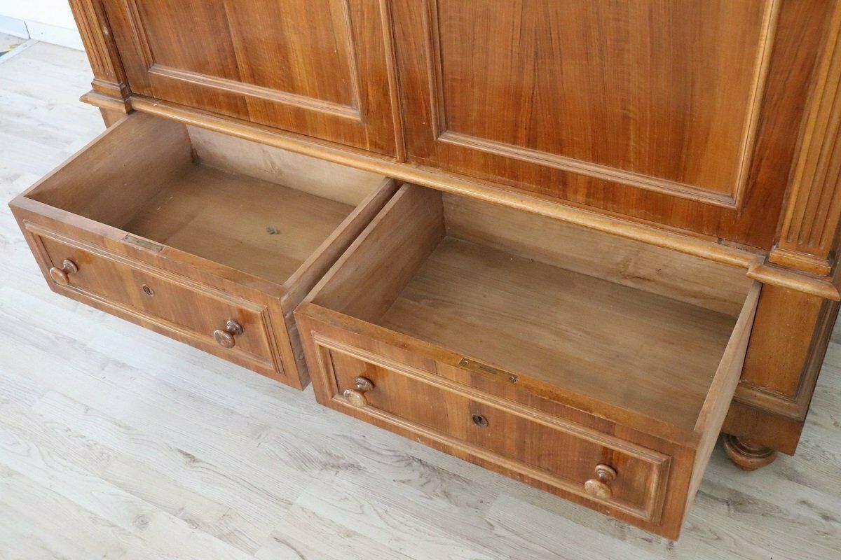 Antique Veneer Walnut Wardrobe, Late 19th Century photo furniture