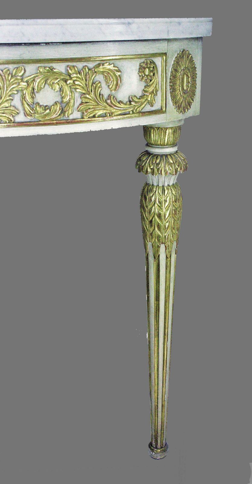 Mid 20th Century Argentine Empire Revival Giltwood And Marble Demi Lune Table By Maison Jansen photo buy