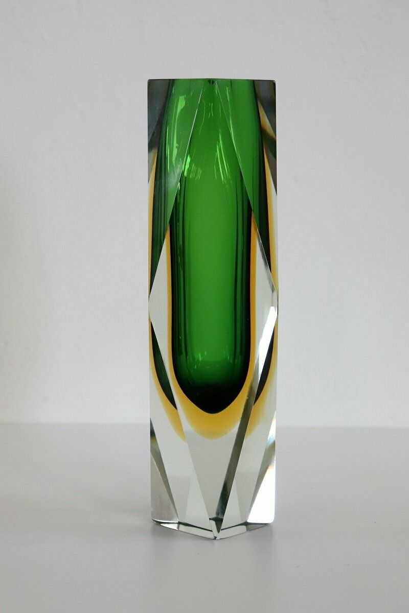 Green Murano Glass Vase By Flavio Poli For A. Mandruzzato, 1960s photo vinterior