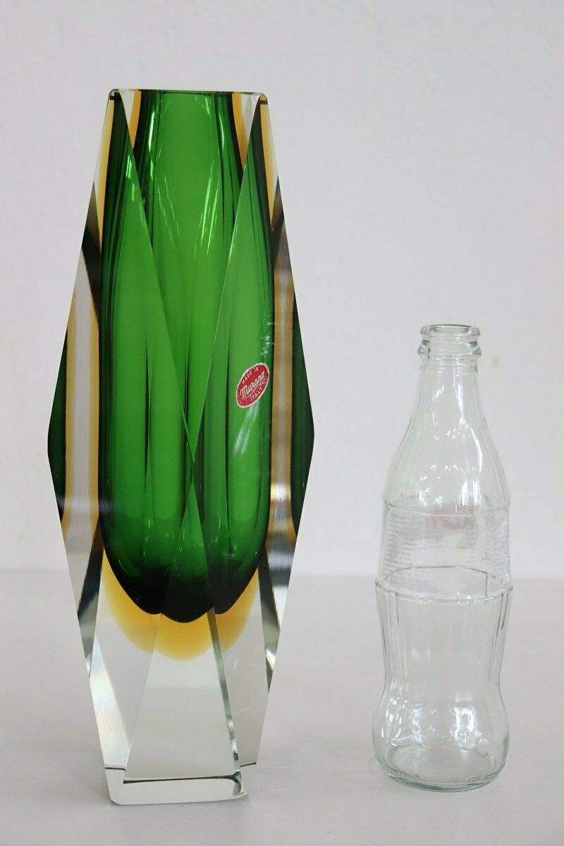 Green Murano Glass Vase By Flavio Poli For A. Mandruzzato, 1960s photo buy