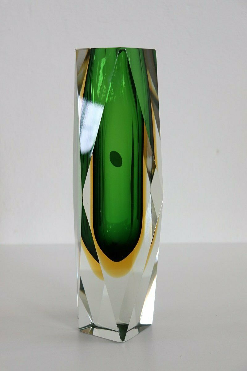 Green Murano Glass Vase By Flavio Poli For A. Mandruzzato, 1960s photo vintage